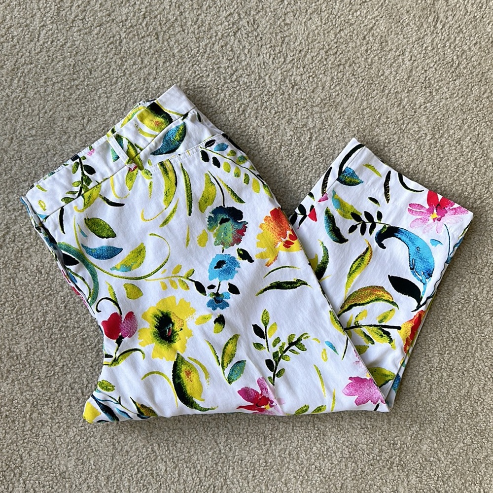Woman Within Colorful Floral Capri Pants
